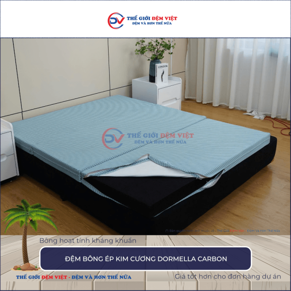 Đệm bông ép Kim Cương Dormella Carbon